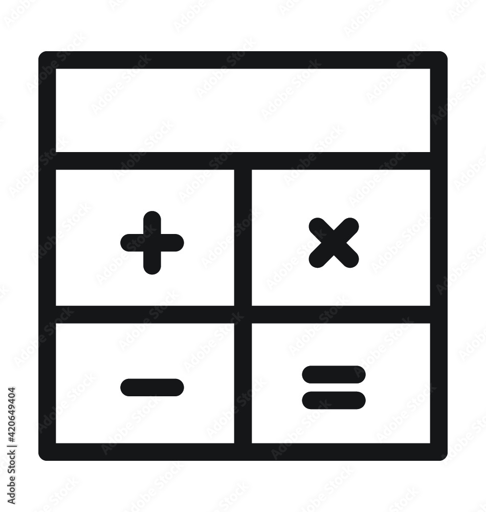 Obraz premium Calculator Line Vector Icon