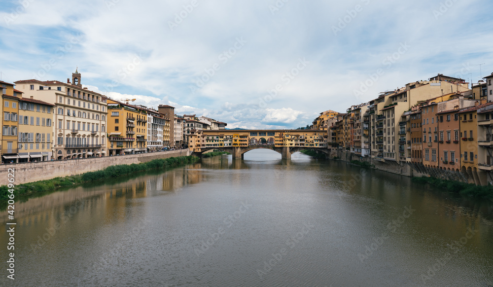 Ponte Vecchio and Arno river in Florence Italy Ponte Vecchio and Arno river in Florence Italy