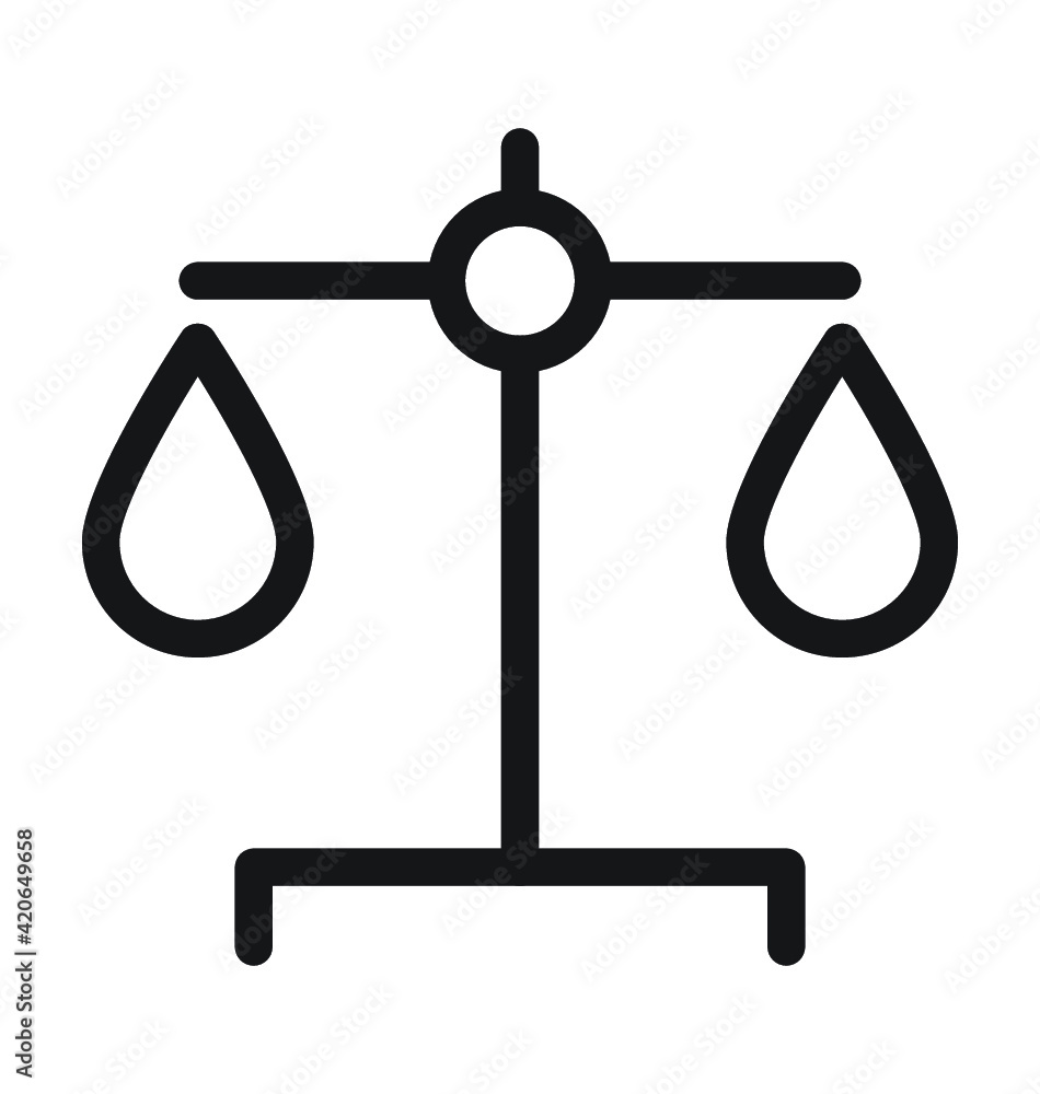 Justice Scale Line Vector Icon Justice Scale Line Vector Icon