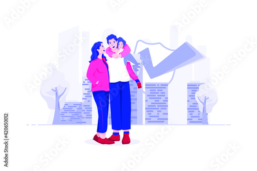 Family Life Insurance Vector Illustration concept. Flat illustration isolated on white background.