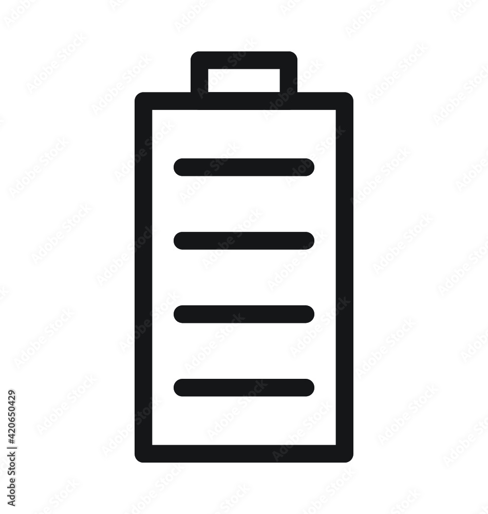 Full Battery Line Vector Icon Full Battery Line Vector Icon