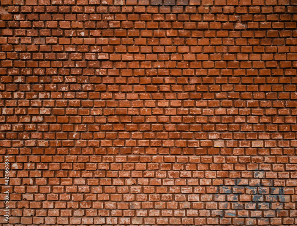 Texture of red brick wall in the city Texture of red brick wall in the city