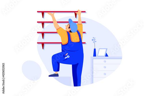 Handyman Service Illustration concept. Flat illustration isolated on white background.
