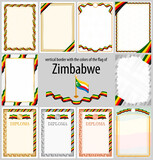 Vertical frame and border with Zimbabwe flag