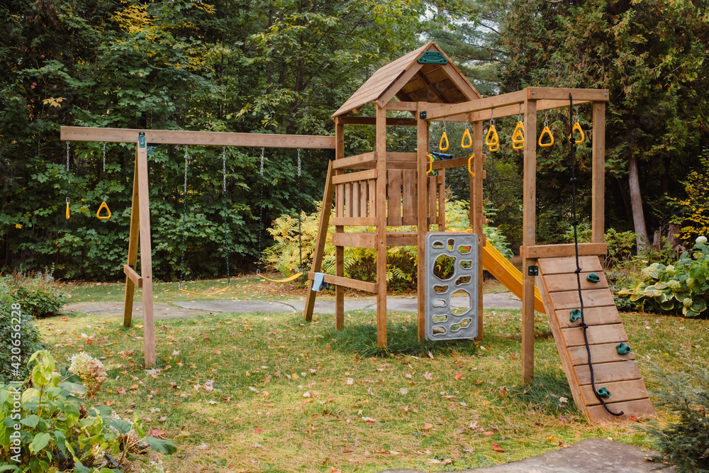 Backyard swing set