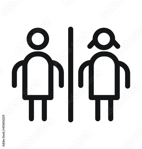 Bathroom Sign Vector Outline Icon 