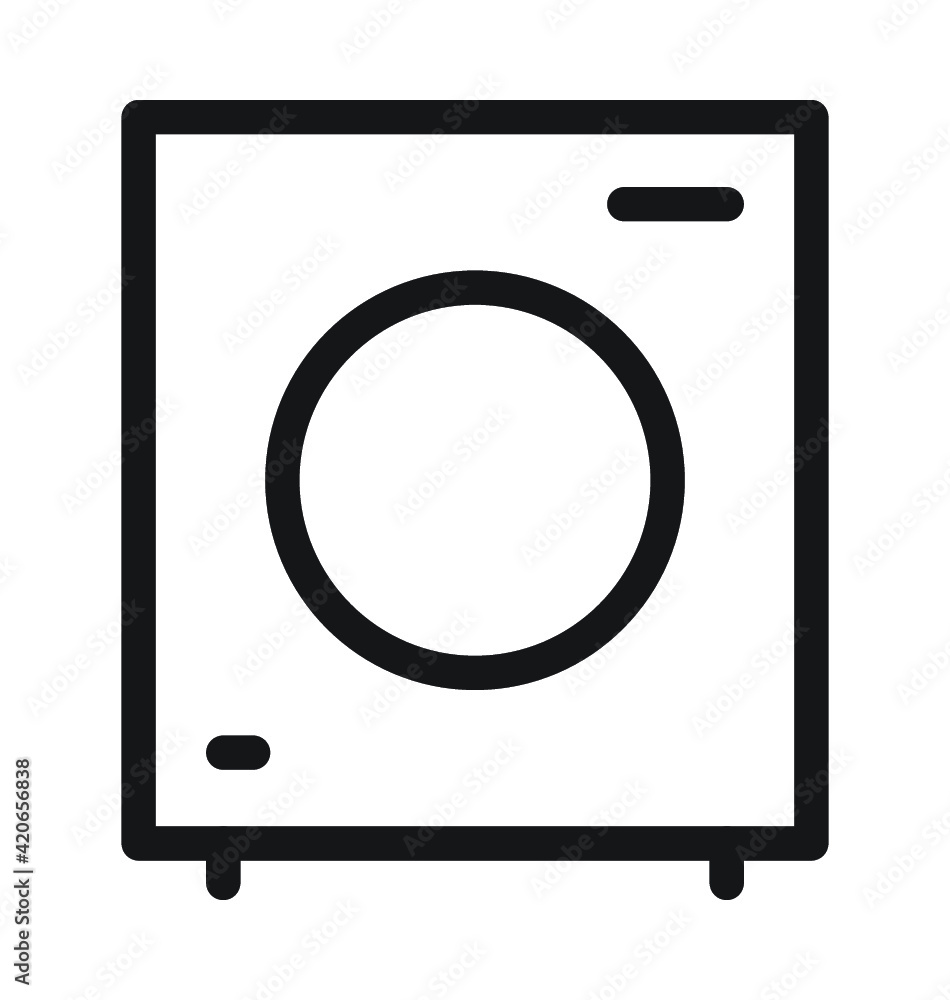 Washing Machine Vector Outline Icon Washing Machine Vector Outline Icon