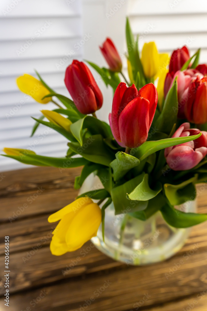 Bouquet of Spring Flowers - Red and Yellow Tulips Bouquet of Spring Flowers - Red and Yellow Tulips