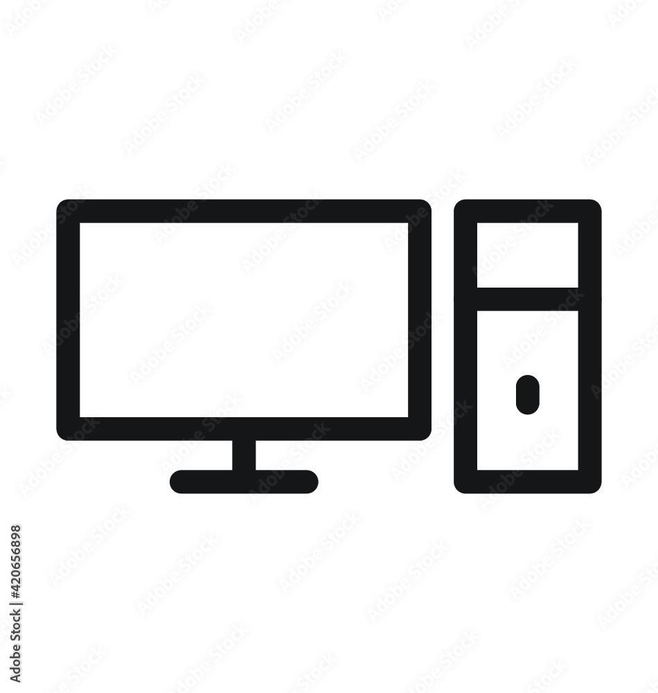 Personal Computer Vector Outline Icon Personal Computer Vector Outline Icon