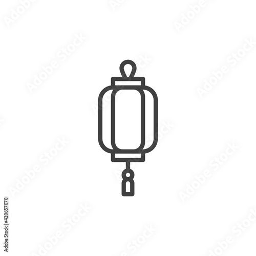 Japanese lantern line icon