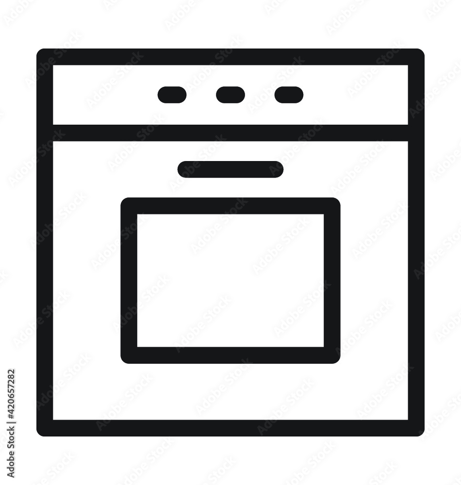 Cooking Range Vector Outline Icon Cooking Range Vector Outline Icon