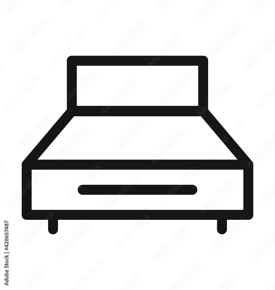 Bed Vector Outline Icon  