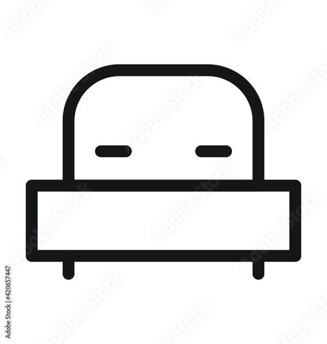 Bed Vector Outline Icon 