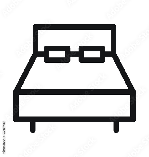 Bed Vector Outline Icon 