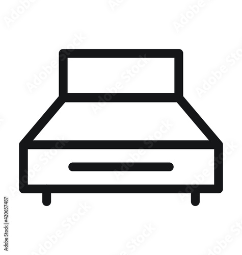 Bed Vector Outline Icon  