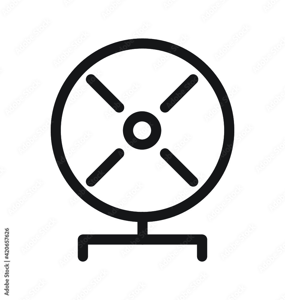 Pedestal Fan Vector Outline Icon 