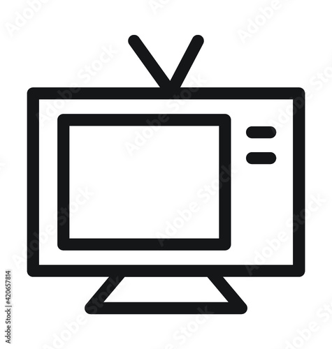 Retro TV Vector Outline Icon