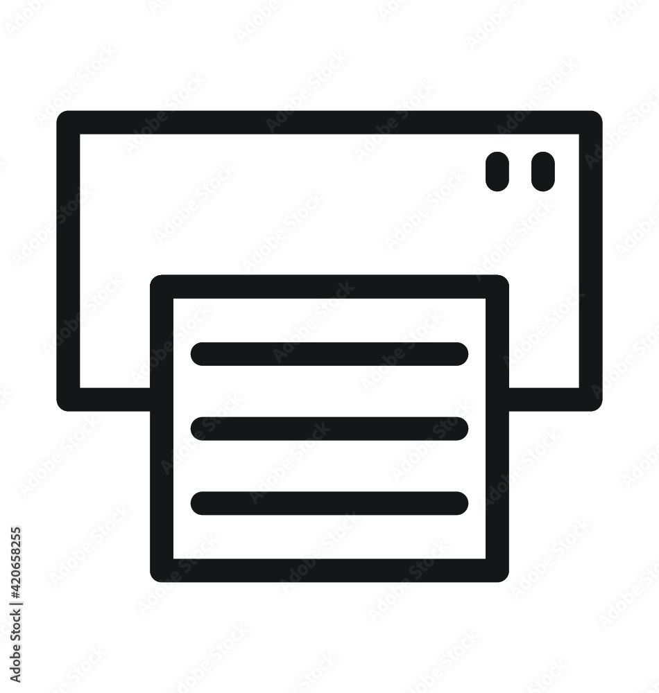 Printer Vector Outline Icon Printer Vector Outline Icon