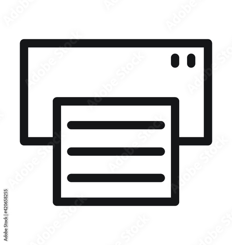 Printer Vector Outline Icon 