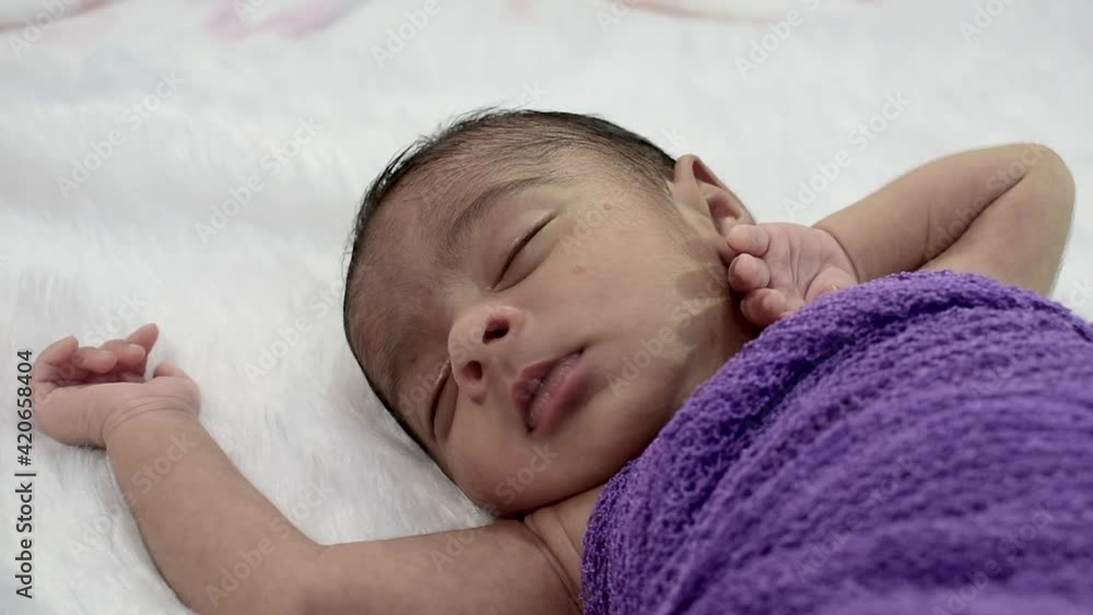 Baby Girl Sleeping Making Cry Smiling Faces While Sleep Baby Girl Sleeping Making Cry Smiling Faces While Sleep