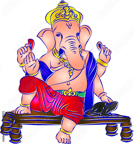 Elephant headed Hindu deity Lord Ganesha Festival also known as Ganapati, Gajanan, Or Vinayak