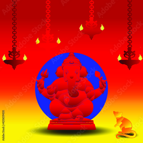 Elephant headed Hindu deity Lord Ganesha Festival also known as Ganapati, Gajanan, Or Vinayak