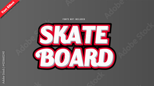 Skate Board text effect design vector