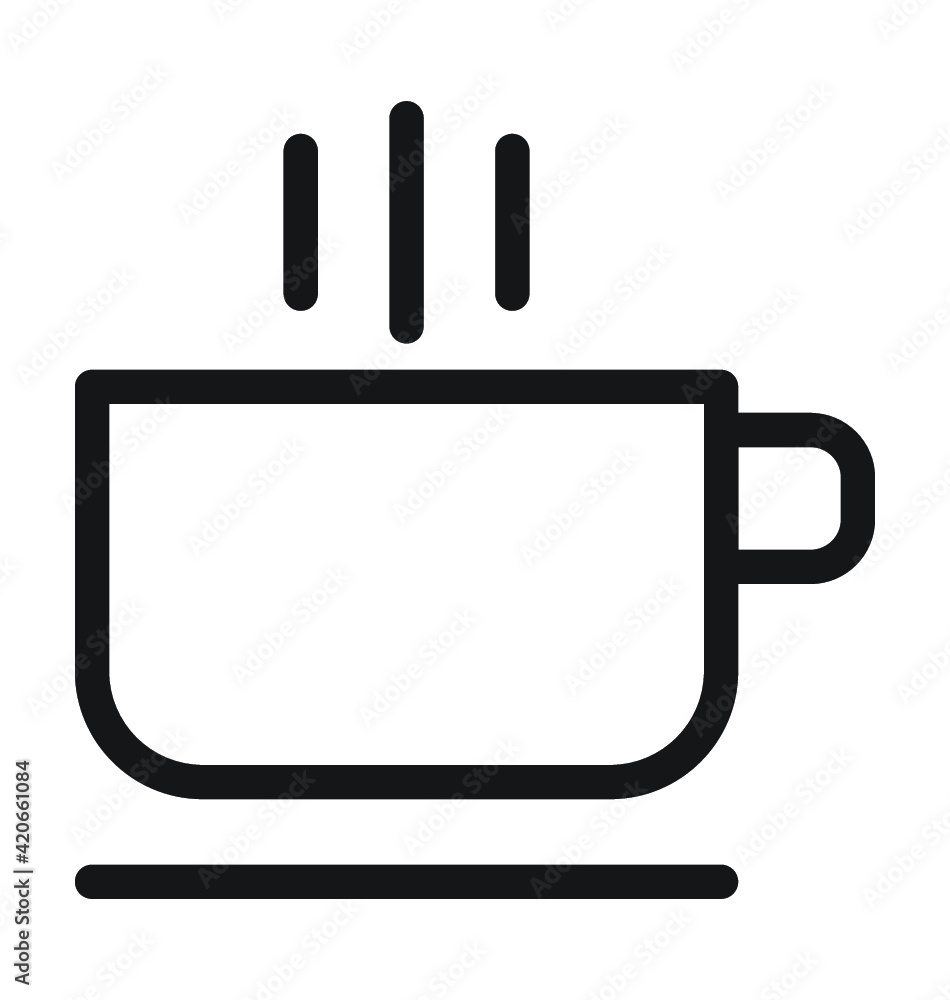 Hot Tea Vector Outline Icon Hot Tea Vector Outline Icon