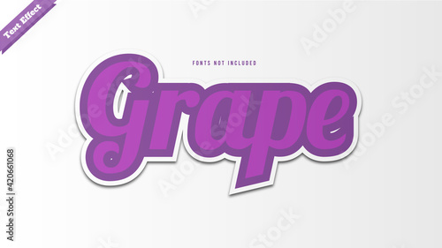 Grape text effect design vector