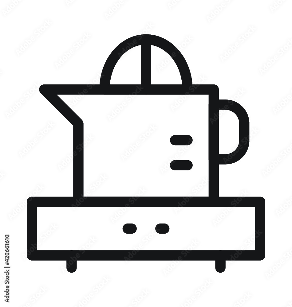 Squeezer Machine Vector Outline Icon Squeezer Machine Vector Outline Icon