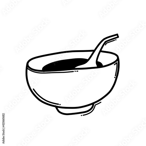 bowl doodle vector icon. Drawing sketch illustration hand drawn line eps10