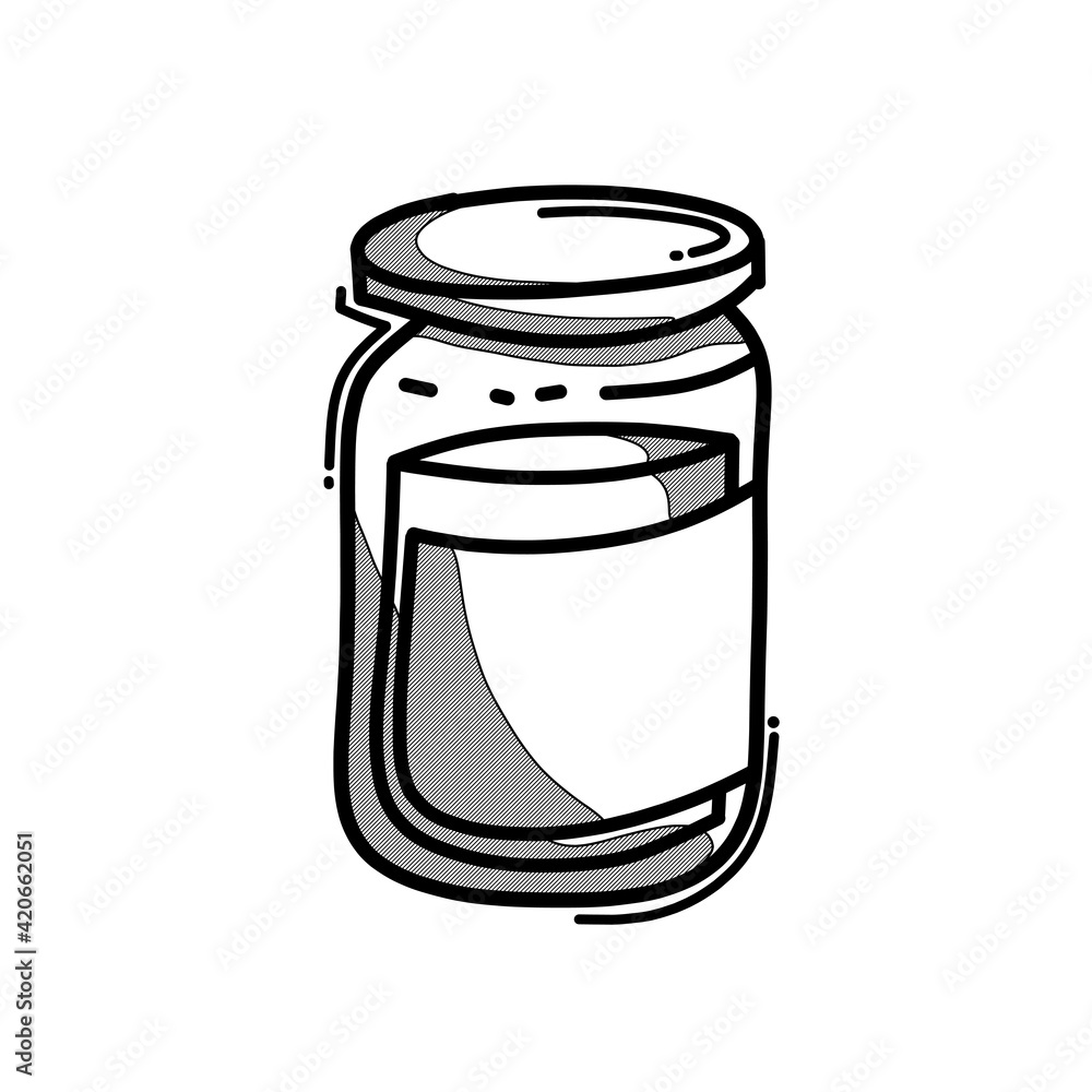 Jar doodle vector icon. Drawing sketch illustration hand drawn line eps10 Jar doodle vector icon. Drawing sketch illustration hand drawn line eps10