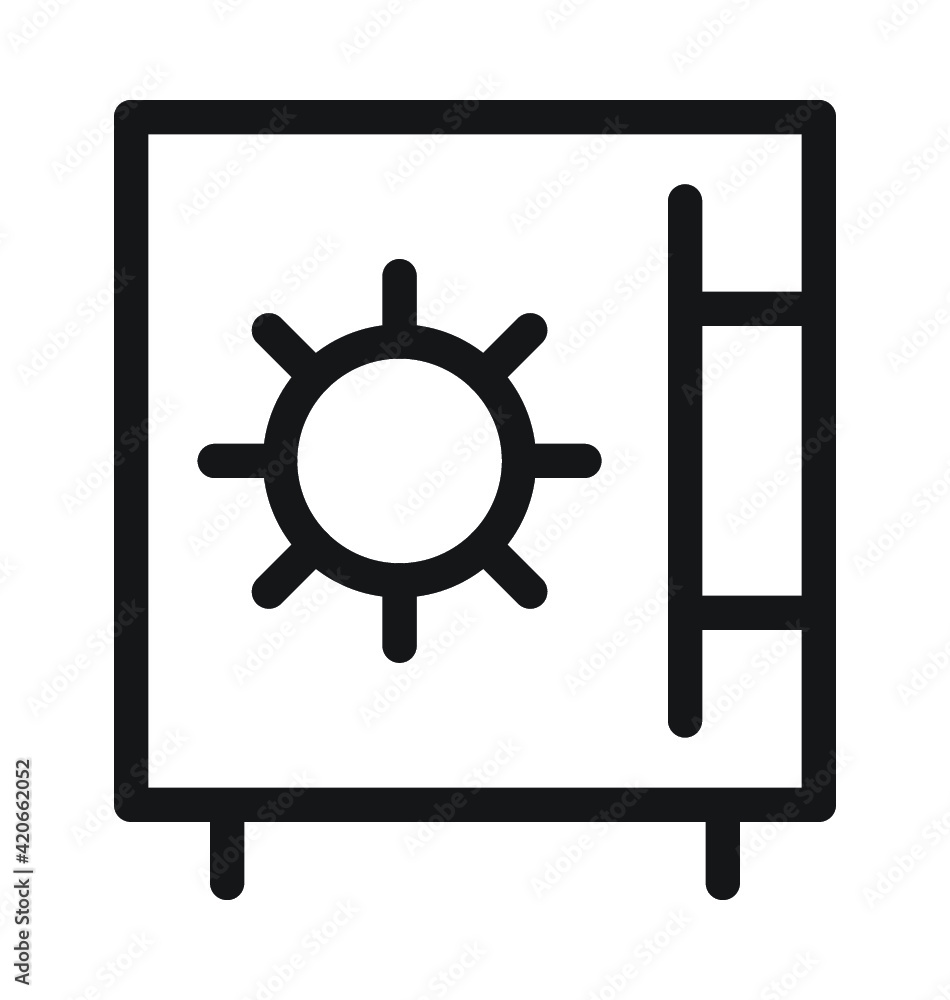 Bank Vault Vector Outline Icon