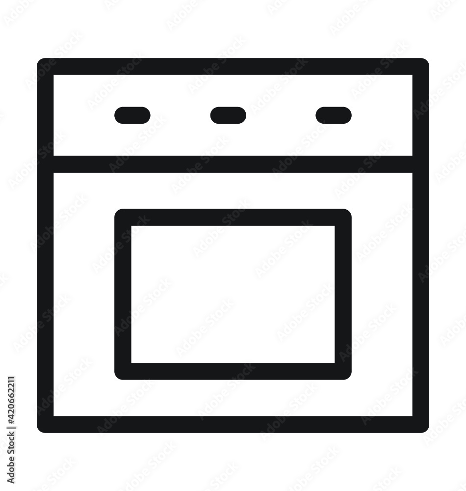 Cooking Range Vector Outline Icon Cooking Range Vector Outline Icon