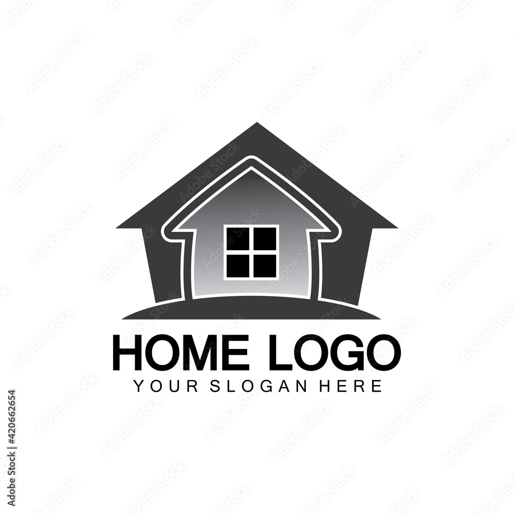 Home logo icon vector illustration design template.Home and house logo design vector, logo , architecture and building, design property , stay at home estate Business logo.