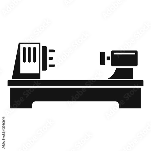 Steel lathe icon, simple style