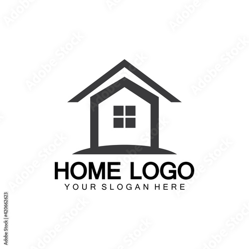 Home logo icon vector illustration design template.Home and house logo design vector, logo , architecture and building, design property , stay at home estate Business logo.