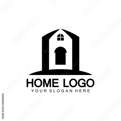 Home logo icon vector illustration design template.Home and house logo design vector, logo , architecture and building, design property , stay at home estate Business logo.
