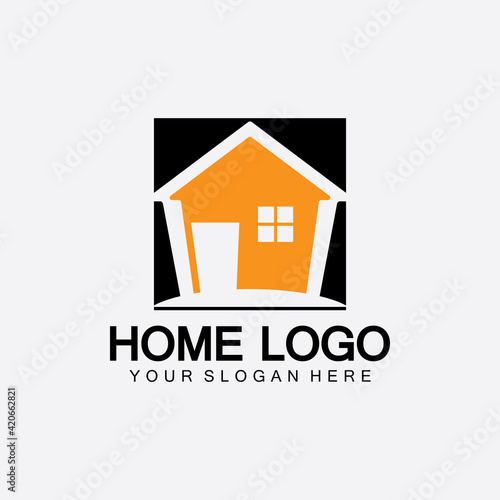 Home logo icon vector illustration design template.Home and house logo design vector, logo , architecture and building, design property , stay at home estate Business logo.