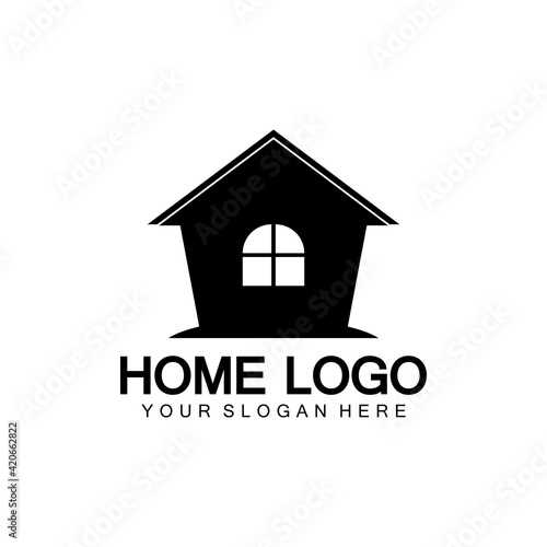 Home logo icon vector illustration design template.Home and house logo design vector, logo , architecture and building, design property , stay at home estate Business logo.
