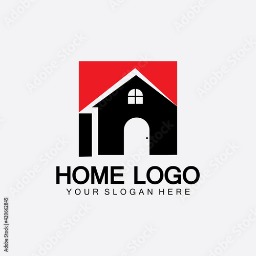 Home logo icon vector illustration design template.Home and house logo design vector, logo , architecture and building, design property , stay at home estate Business logo.
