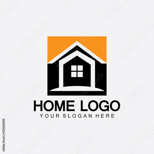 Home logo icon vector illustration design template.Home and house logo design vector, logo , architecture and building, design property , stay at home estate Business logo.