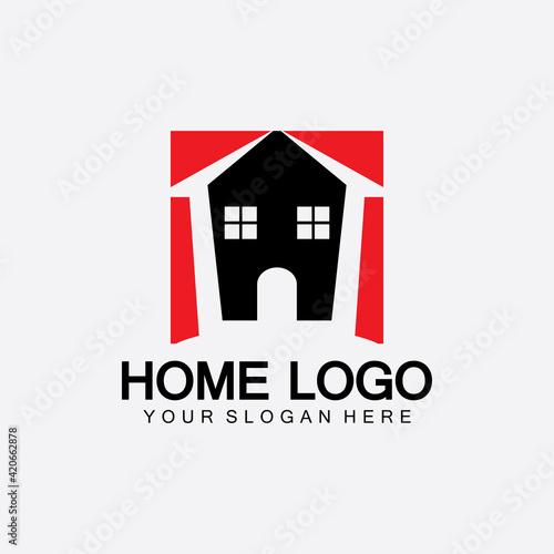 Home logo icon vector illustration design template.Home and house logo design vector, logo , architecture and building, design property , stay at home estate Business logo.