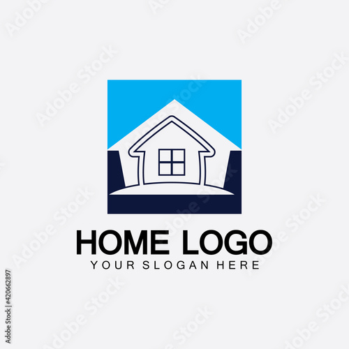 Home logo icon vector illustration design template.Home and house logo design vector, logo , architecture and building, design property , stay at home estate Business logo.