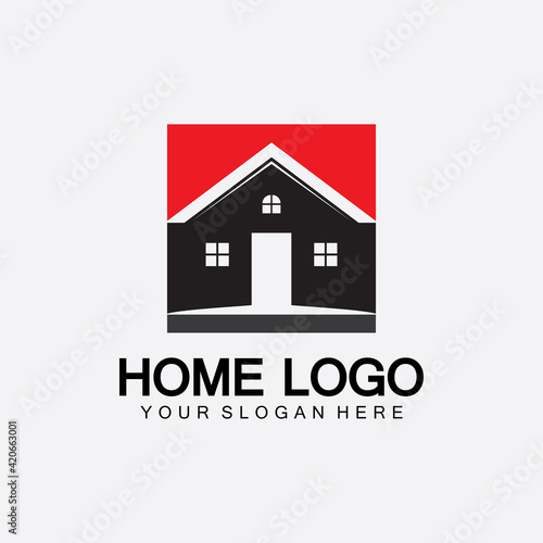 Home logo icon vector illustration design template.Home and house logo design vector, logo , architecture and building, design property , stay at home estate Business logo.