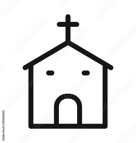 Church Vector Outline Icon