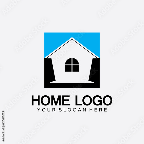 Home logo icon vector illustration design template.Home and house logo design vector, logo , architecture and building, design property , stay at home estate Business logo.