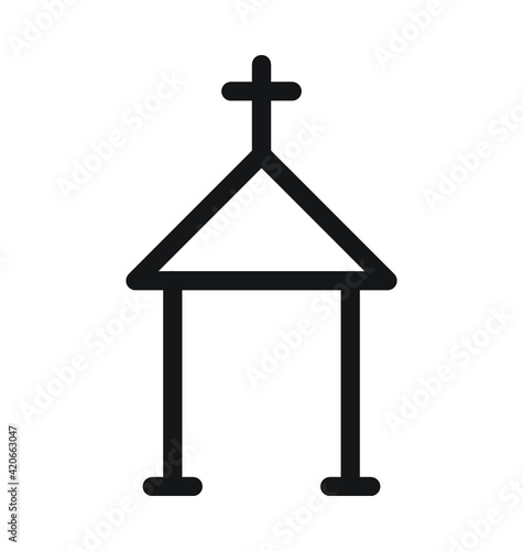 Church Vector Outline Icon