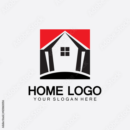 Home logo icon vector illustration design template.Home and house logo design vector, logo , architecture and building, design property , stay at home estate Business logo.
