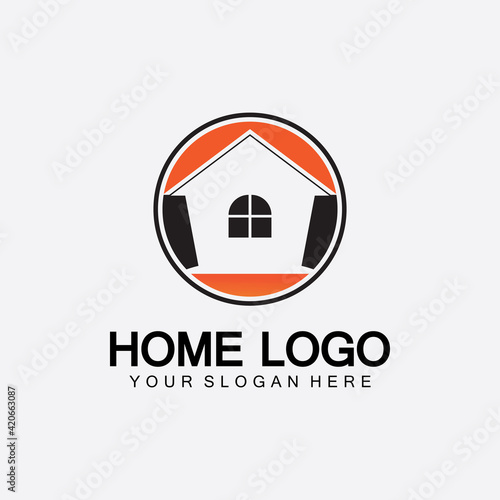 Home logo icon vector illustration design template.Home and house logo design vector, logo , architecture and building, design property , stay at home estate Business logo.